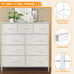 Dresser for Bedroom 9 Storage Drawers White