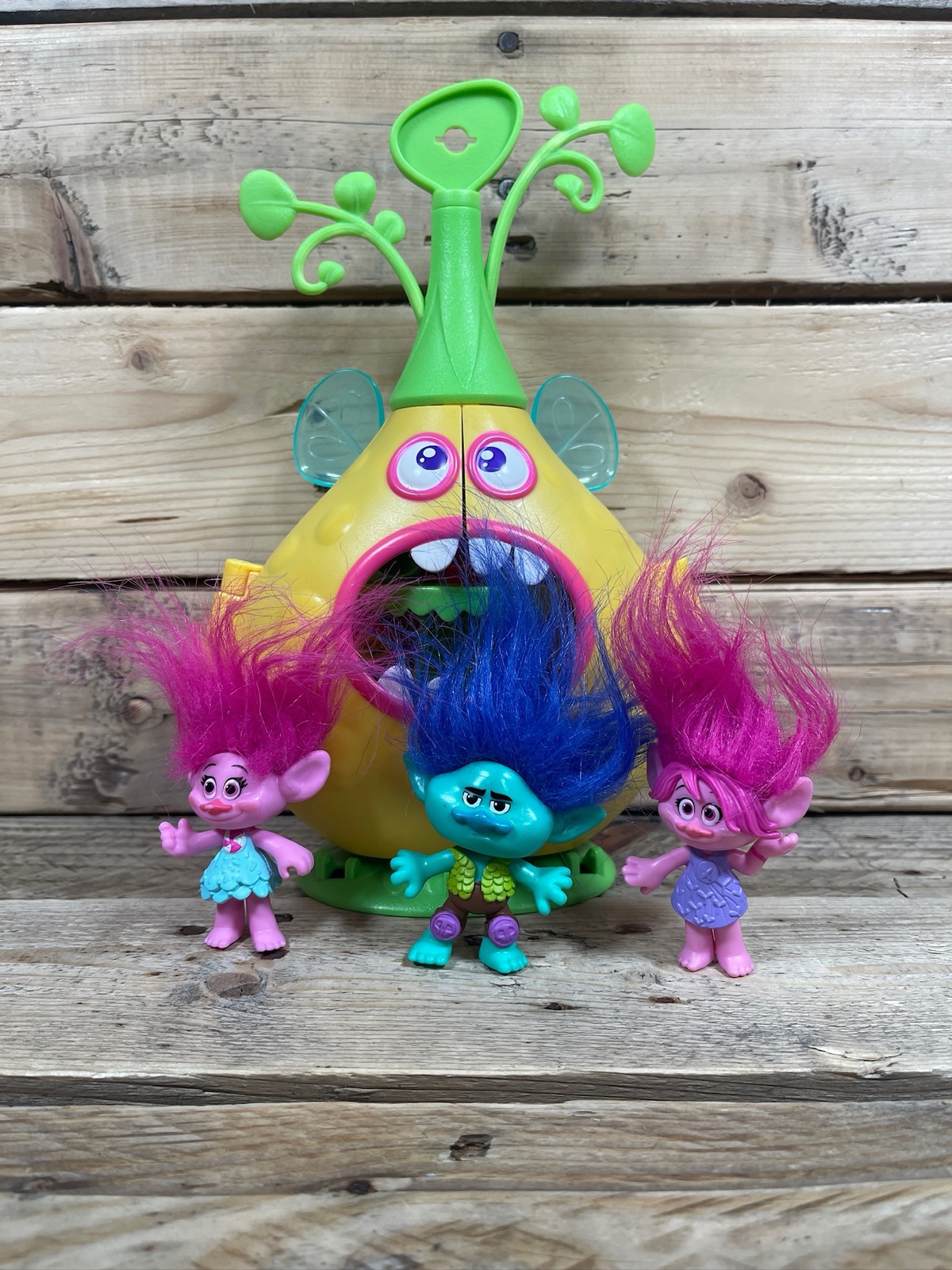 4x Hasbro Trolls Camp Critter Pod Playset Figures 2017 Poppy Branch Doll House