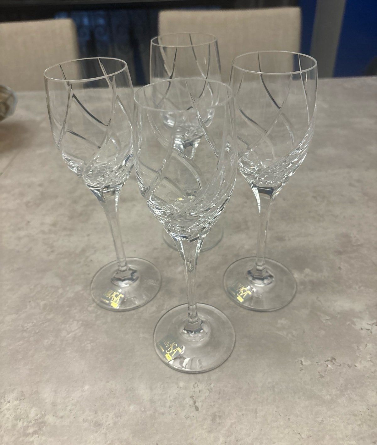 Vintage Mikasa Olympus Crystal Wine Glasses (4)