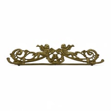 Vintage Brass Wall Hooks with Cherubs – Ornate Angelic Design, 14” Wide