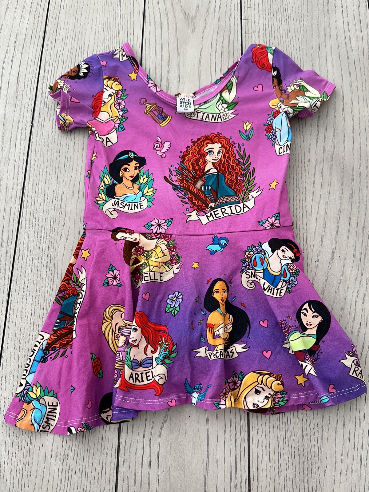 Wild Rich Kids Disney Princess Ombre Pink Purple Skirted Leo 7/8