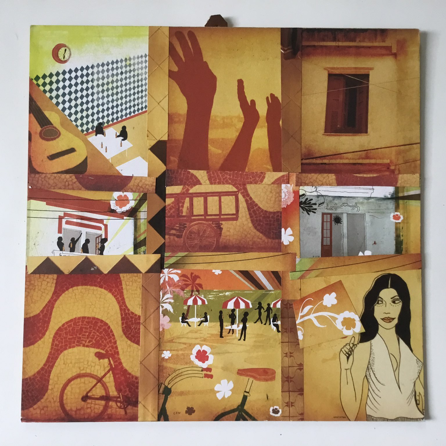 MixedMedia 12 x12 ArtCollage on Plywood