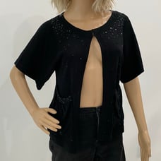 NWOT French Connection Black Sequined Cardigan