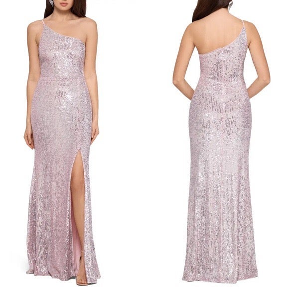 NWT Xscape One Shoulder Sequin Gown