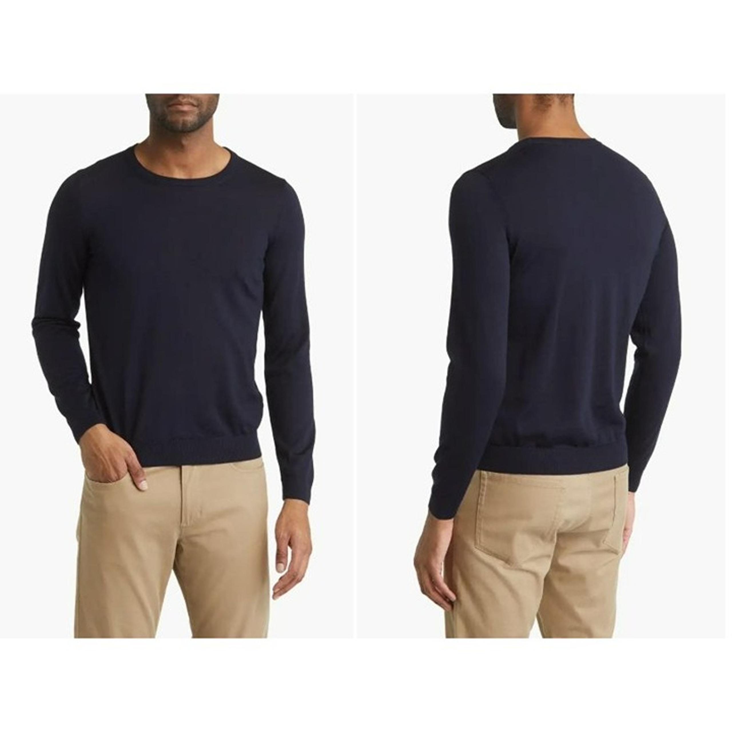 Hugo Boss Men's Finest Italian Yarn Crewneck Wool Sweater Size XXL Blue