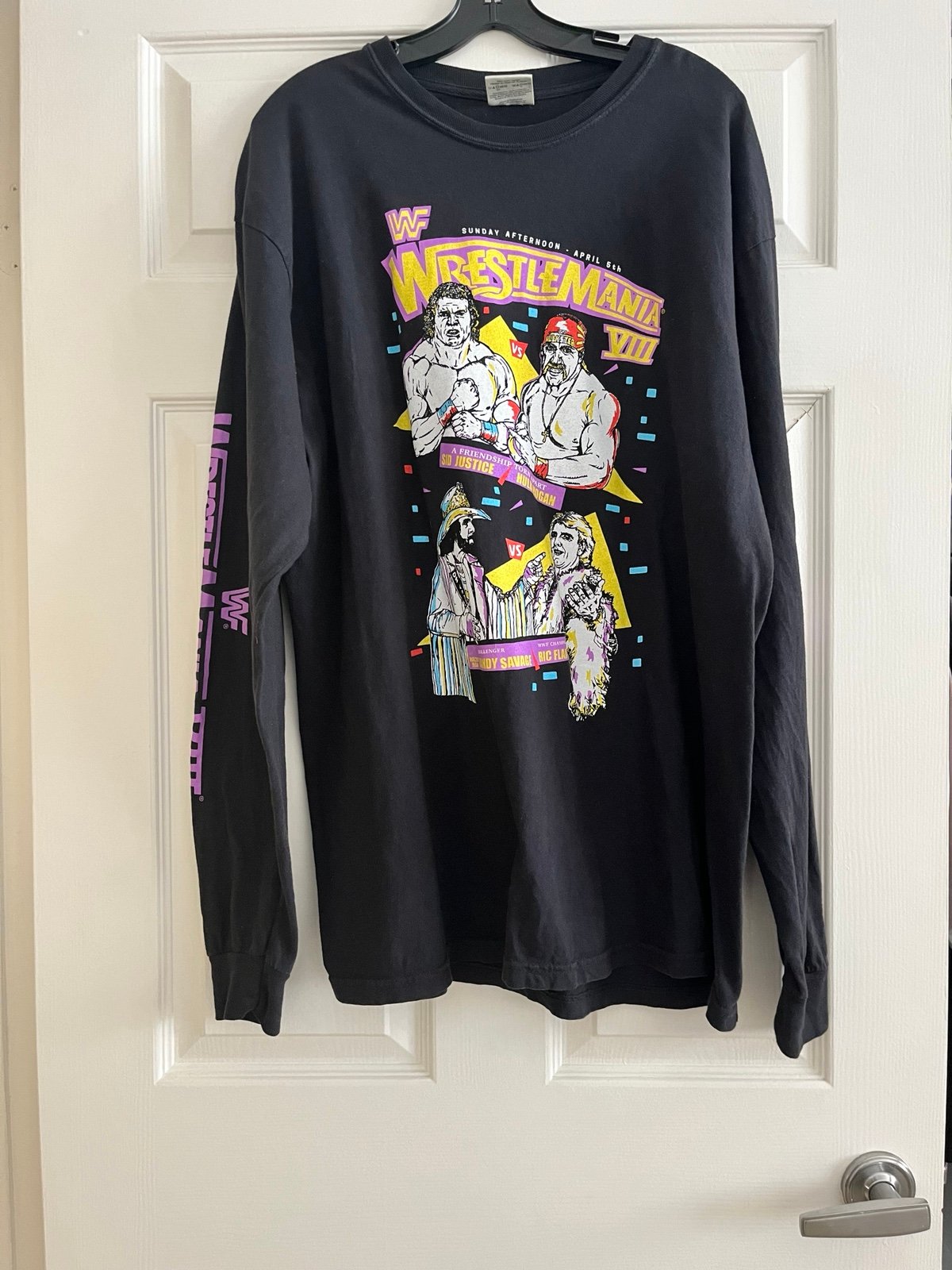 WWF Wrestlemania VIII 8 1992 WWE Long Sleeve Shirt XL Vintage Ric Flair Machoman