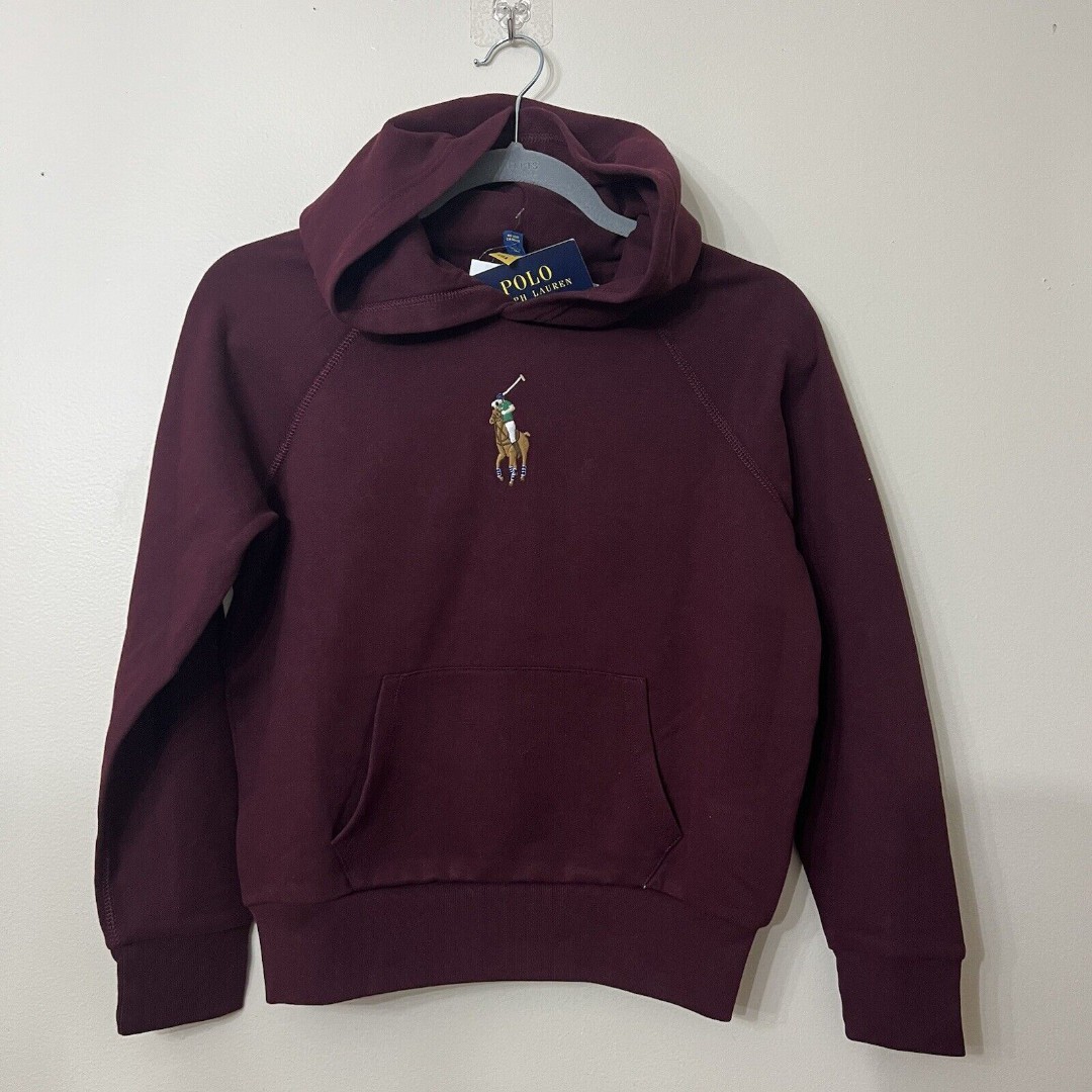 Polo Ralph Lauren Girls S（7）fleece embrio dered big Pony Sweatshirt NWT