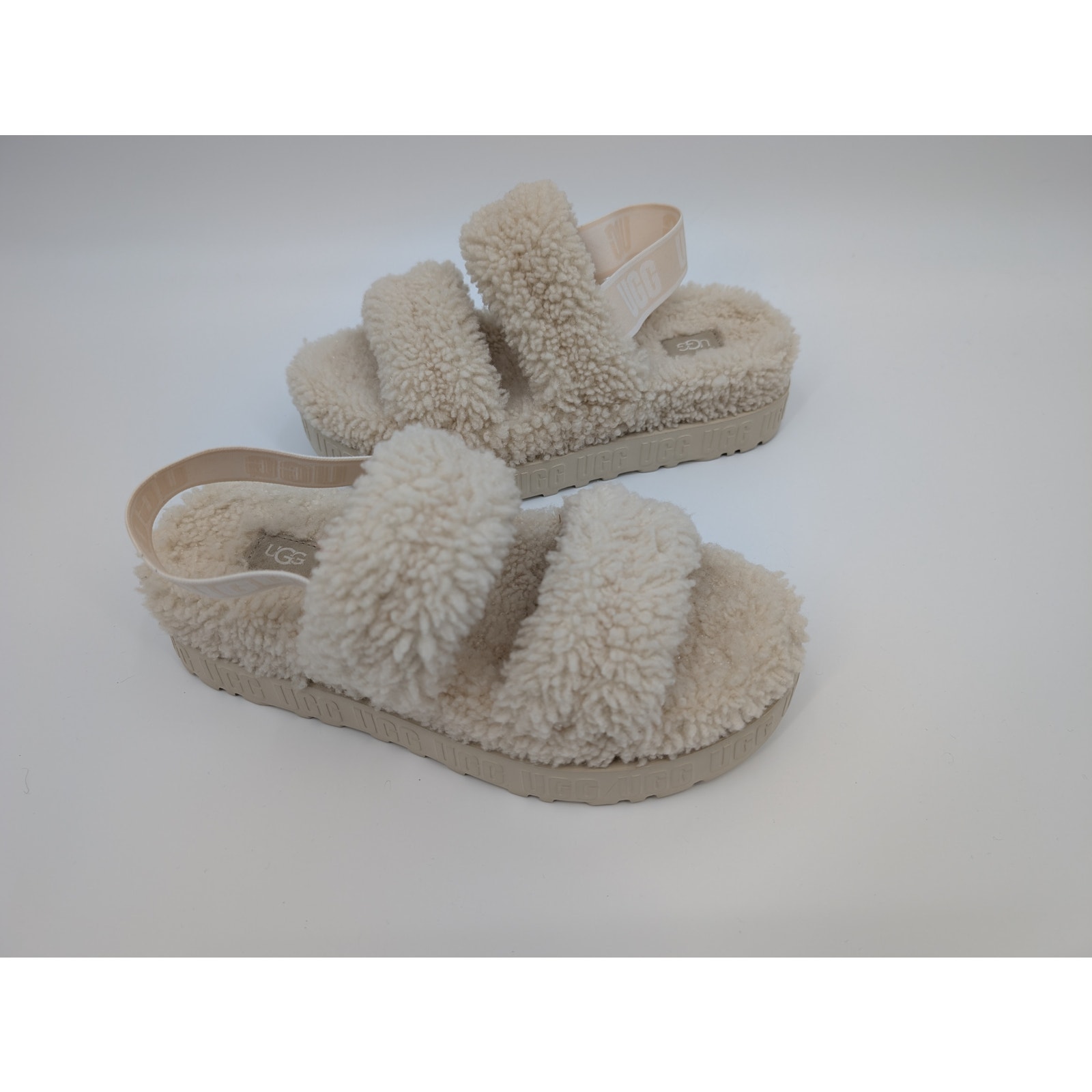 UGG Oh Fluffita Slingback Logo Slipper Women's 8 Comfy *