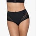 Leonisa Invisible High Waisted Tummy Control Stripe Lace Underwear Black Size L