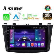 2+64GB Android 14 Wireless CarPlay Radio GPS Navi WiFi For Mazda 3 MK2 2009-2013