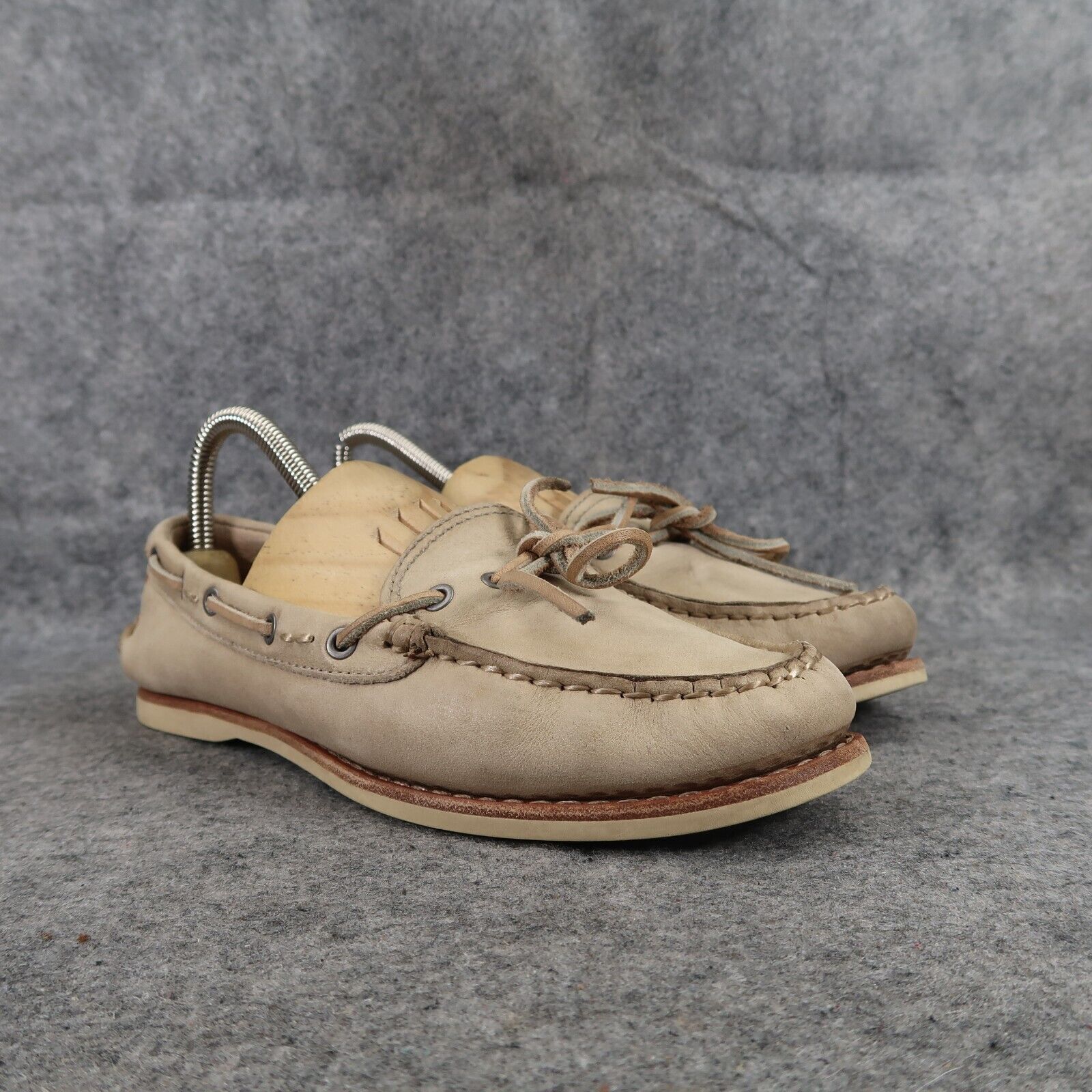 Frye Shoes Women 6.5 Loafer Leather Classic Casual Quincy Tie Boat Moc Flat Logo