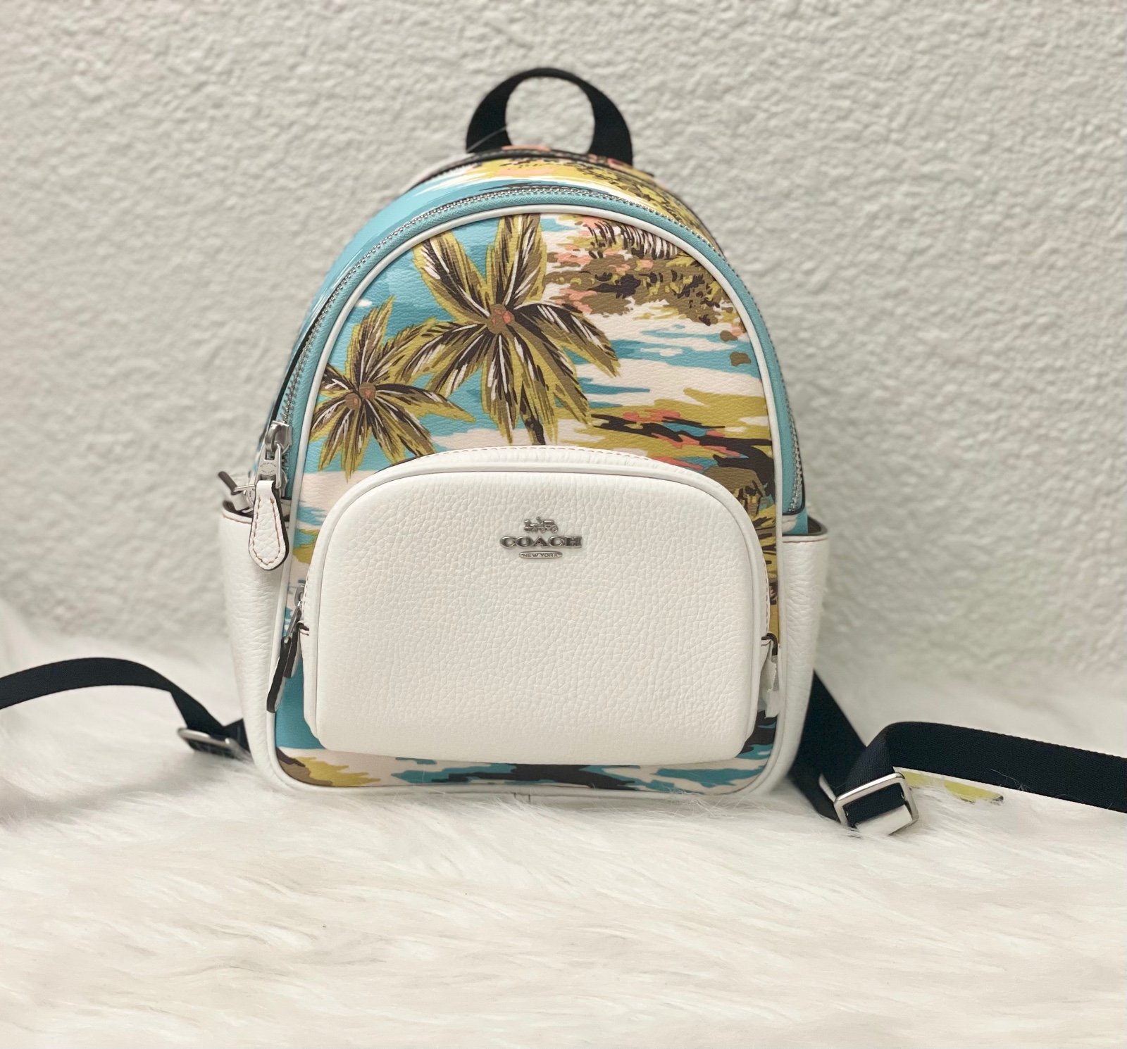 Coach Mini Court Backpack With Hawaiian Print