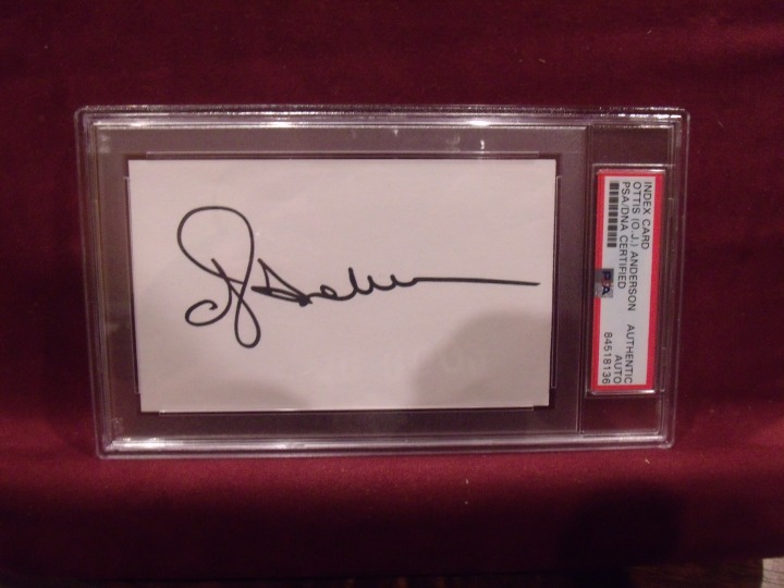 OTTIS ANDERSON GIANTS CARDINALS HAND SIGNED CUT SIGNATURE AUTO SLABBED PSA/DNA