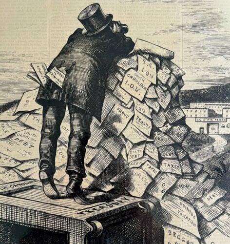Thomas Nast National Debt Satire 1874 Victorian Woodcut Engraving LGBinTN2
