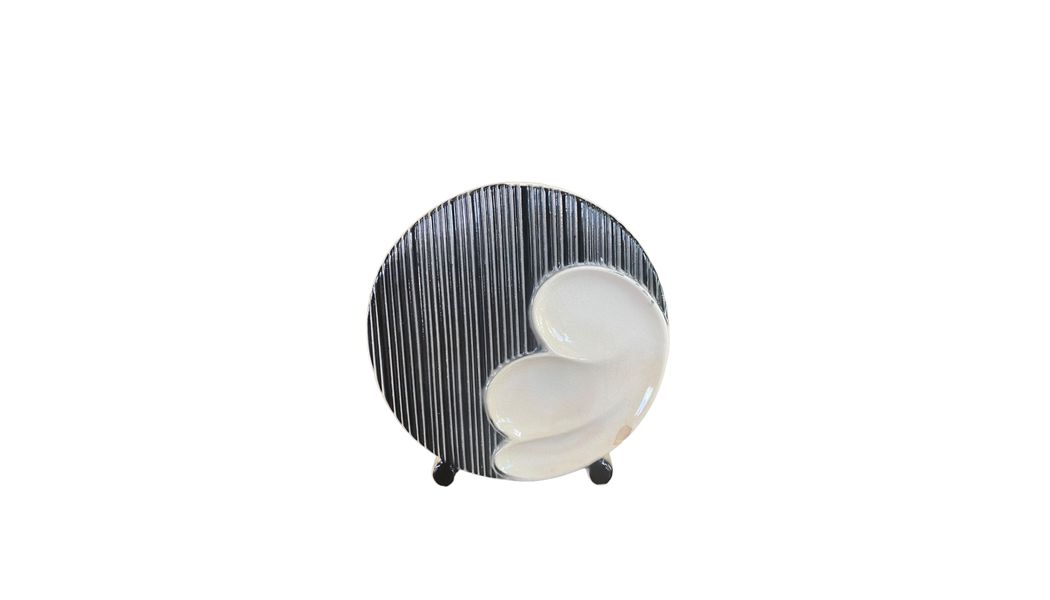 Vintage Royal Copley Art Deco ceramic black and white planter