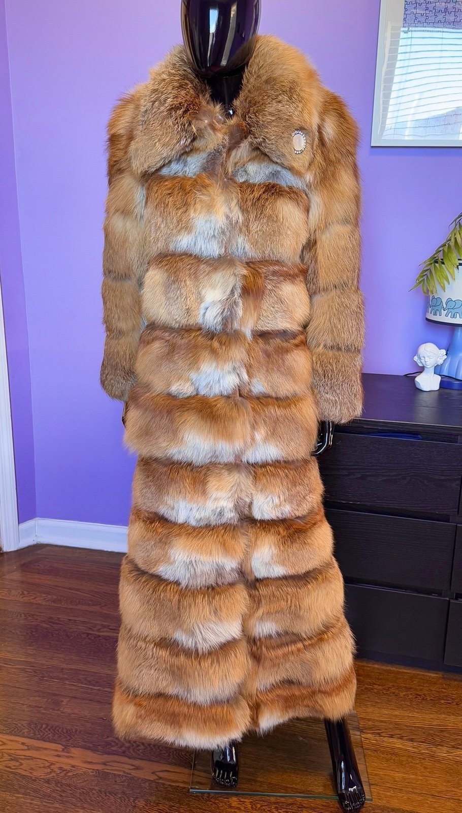 Red Fox Fur luxury coat FULL length