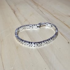 Taxco Mexico Sterling Silver 925 Unique Link Bracelet 7.5 Inches Weighs 42 Grams