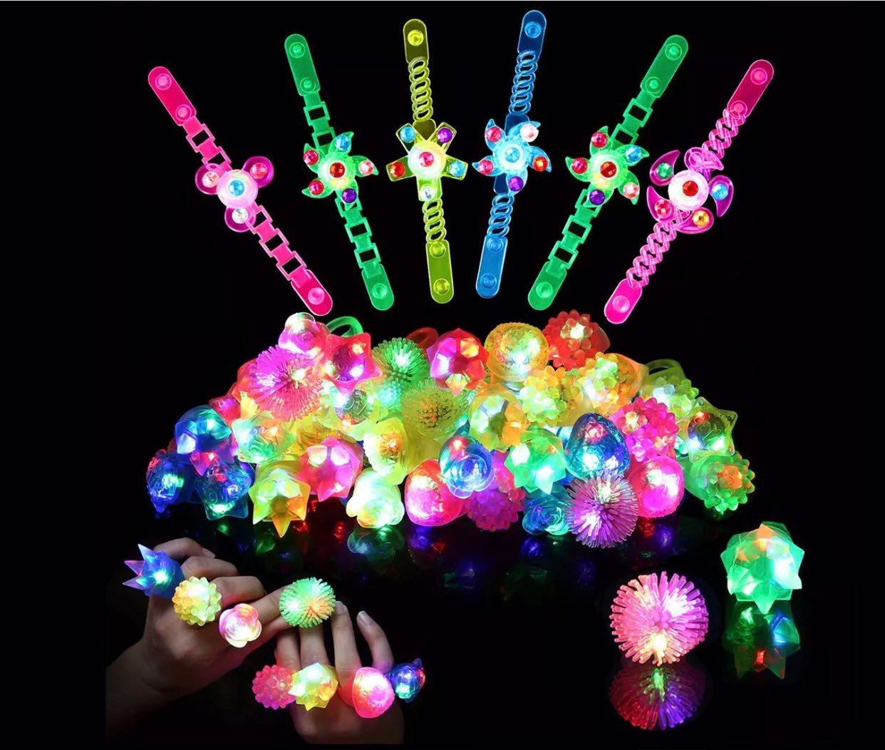 36 Pcs Light up rings led bracelets