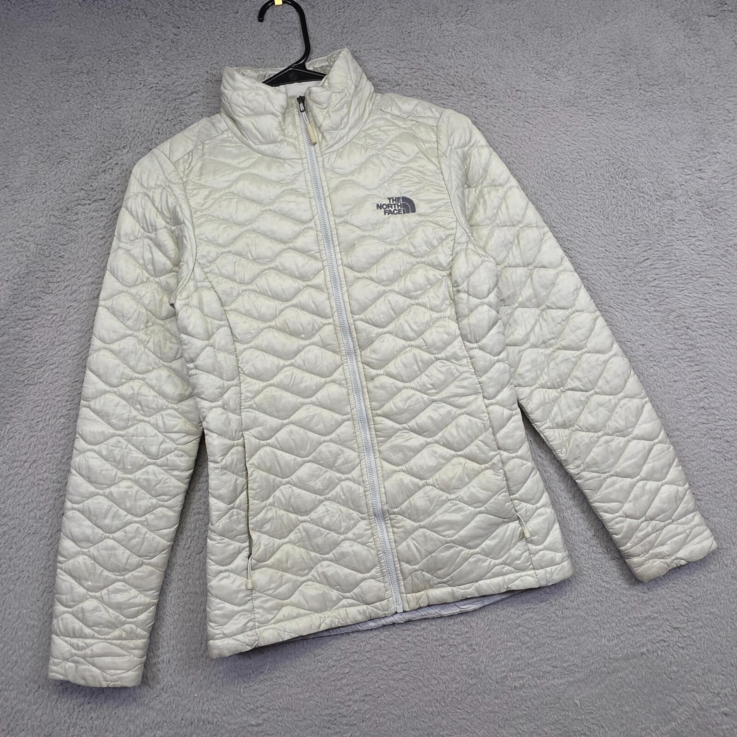 The North Face Thermoball Jacket Womens XS White Quilted Insulated Lightweight