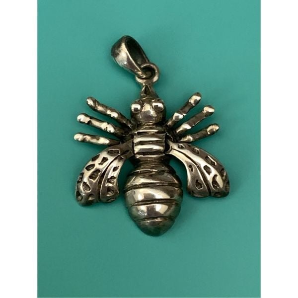 .925 Bumblebee Vintage Sterling Silver Jewelry Charm #bee