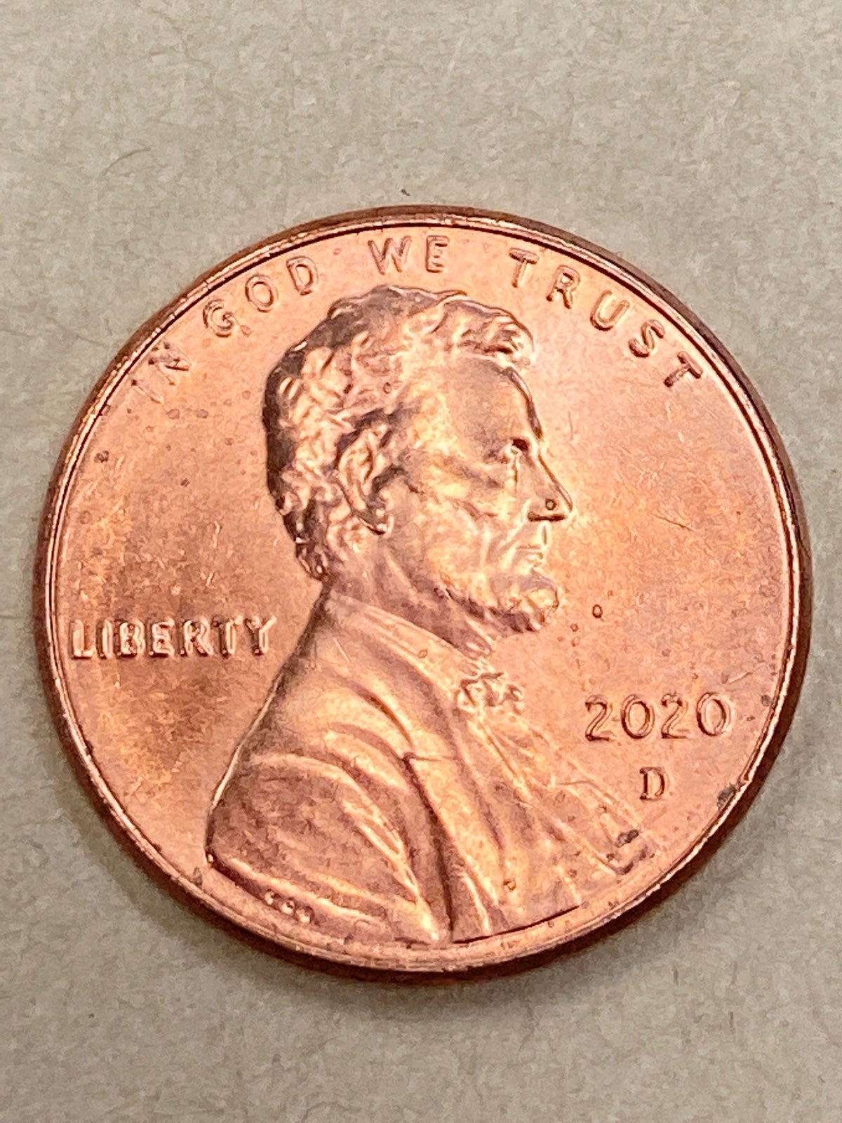 2020 D 1 Cents Penny Double Die Obverse.