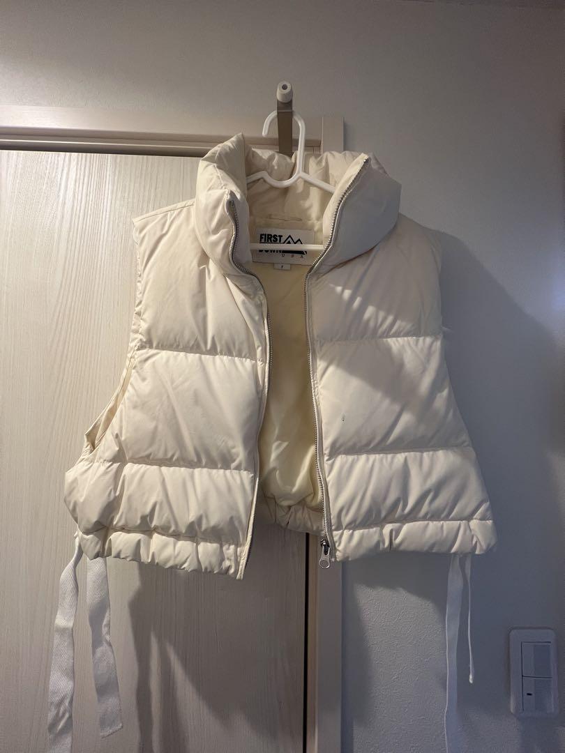 FIRST Hooded Down Vest Ivory