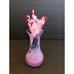 VINTAGE Glass Flamingo appetizer forks x10 in Pink Vase Holder