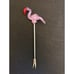 VINTAGE Glass Flamingo appetizer forks x10 in Pink Vase Holder