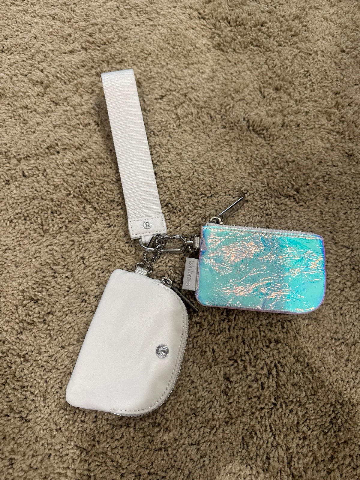 Lululemon iridescent keychain dual pouch wristlet