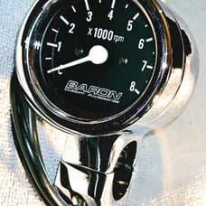 Baron Customs 3 Chrome Tachometer fits 1 & 1- 1/4 bar