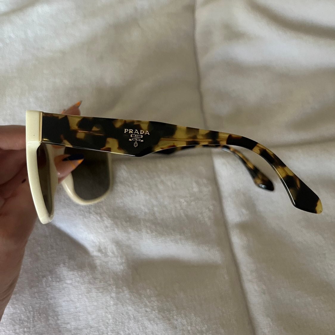 Prada White & Tortoise Sunglasses