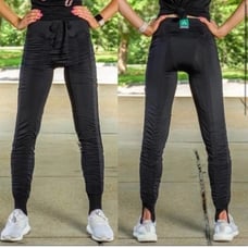 AGOGIE small pants black 20+ resistance built in bands full length active bottom