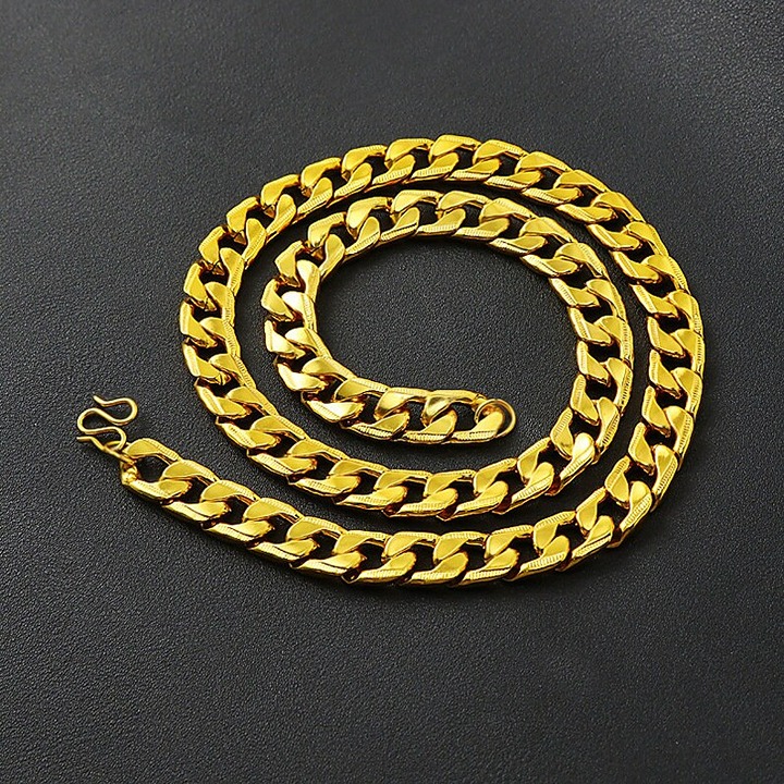 18k Gold Chain Cuban Link | Gold Necklace Asian Gold Chain Genuine Gold Real Gol