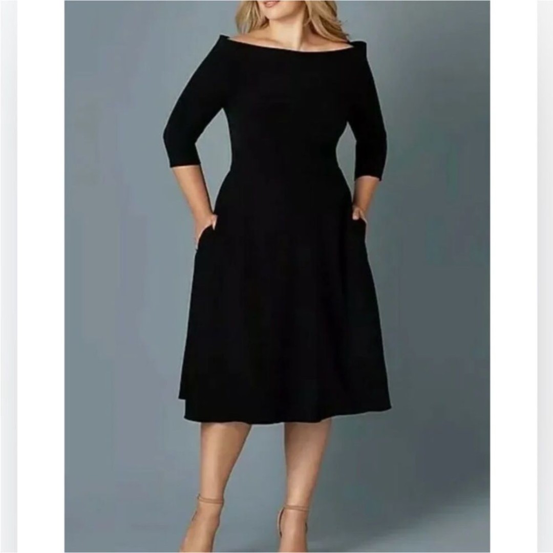InLove By Marina Bulatkina Audrey Dress Plus Size 16 Black Pockets A line Skirt