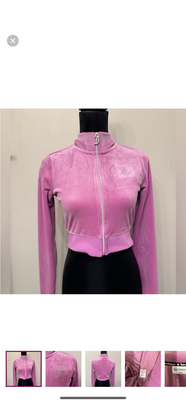 Juicy Couture women’s velour light purple cropped sweatshirt S