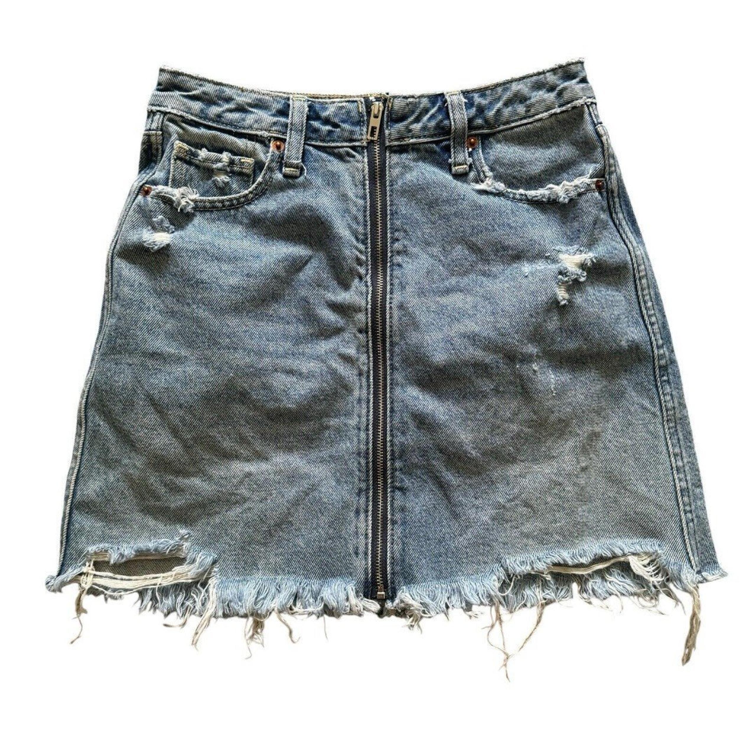 Abercrombie & Fitch Zoe Natural Rise Vintage A-Line Denim Skirt Size 25/0