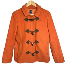 GAP Burnt Sienna Wool Blend Lined Toggle Button Up Peacoat Women's Size L