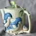 Vintage Takahashi Teapot Blue birds coffee pot Japanese Asia Oriental Dish