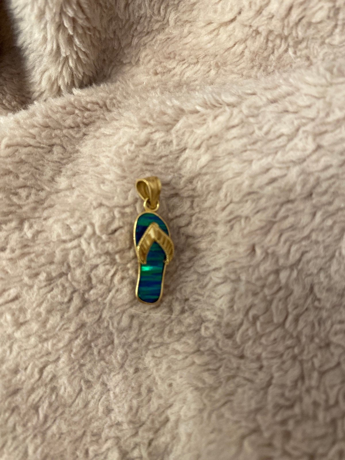 14k Gold Opal Flip Flop Charm