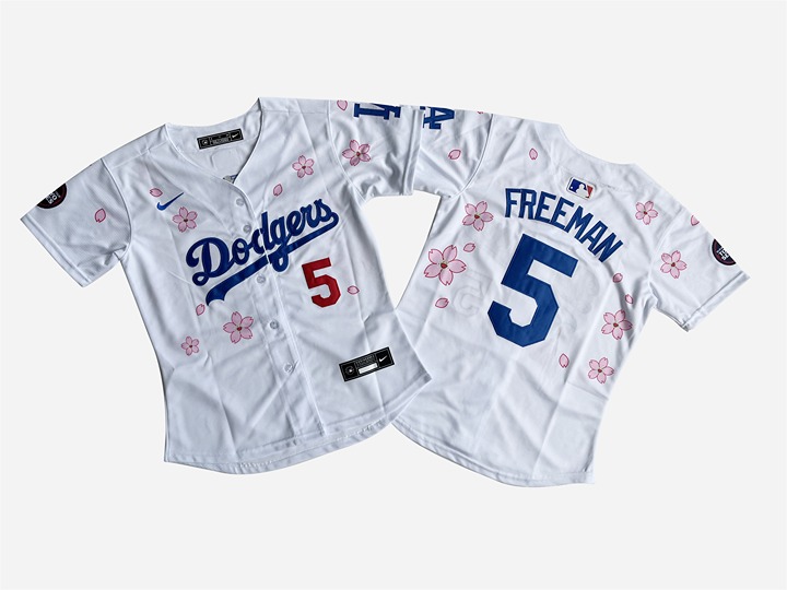 Women's Los Angeles Dodgers Tokyo Series 2025 5# Freddie Freeman White Jersey