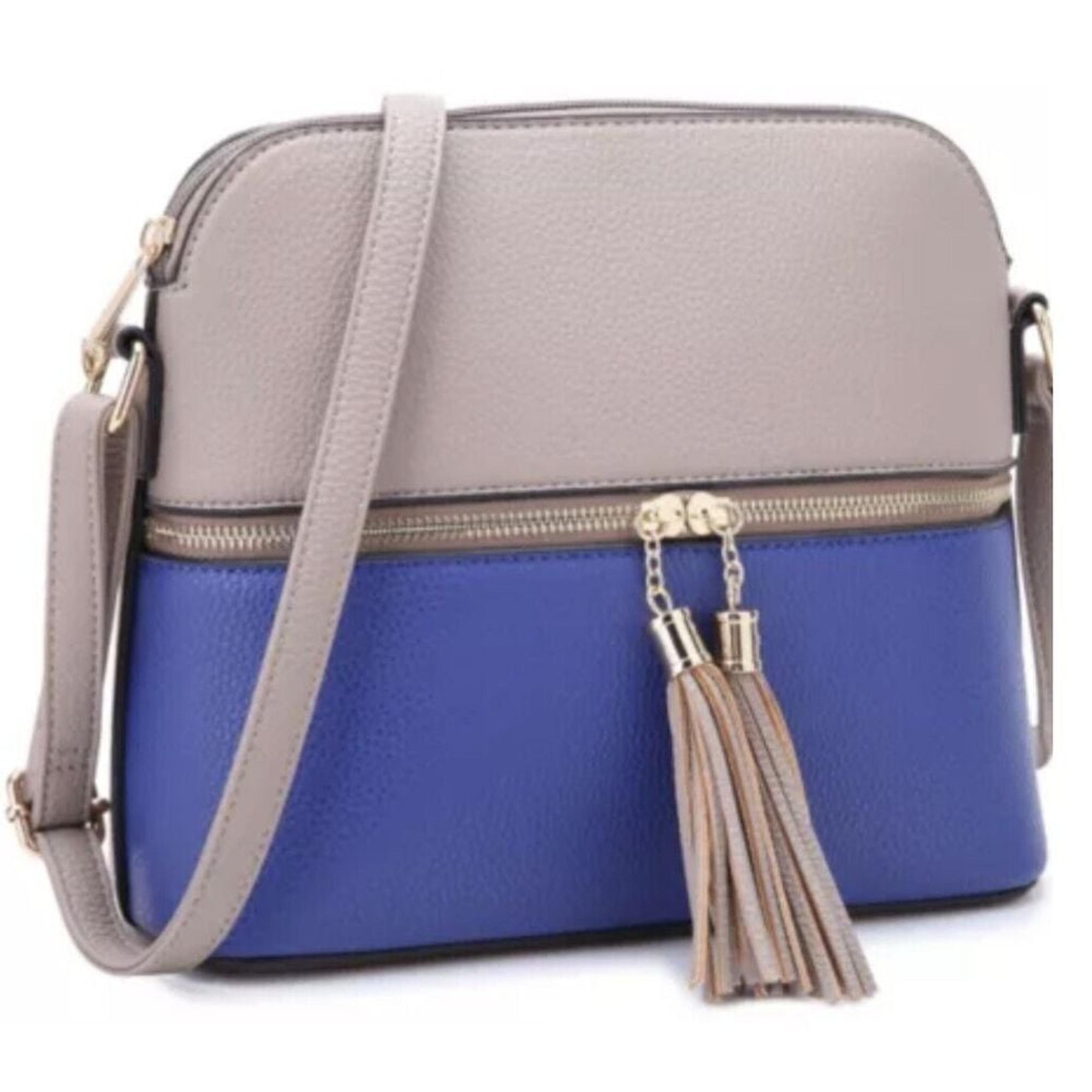 Dasein Women's Tassel Zipper Pocket Crossbody Bag Shoulder Purse Fashion