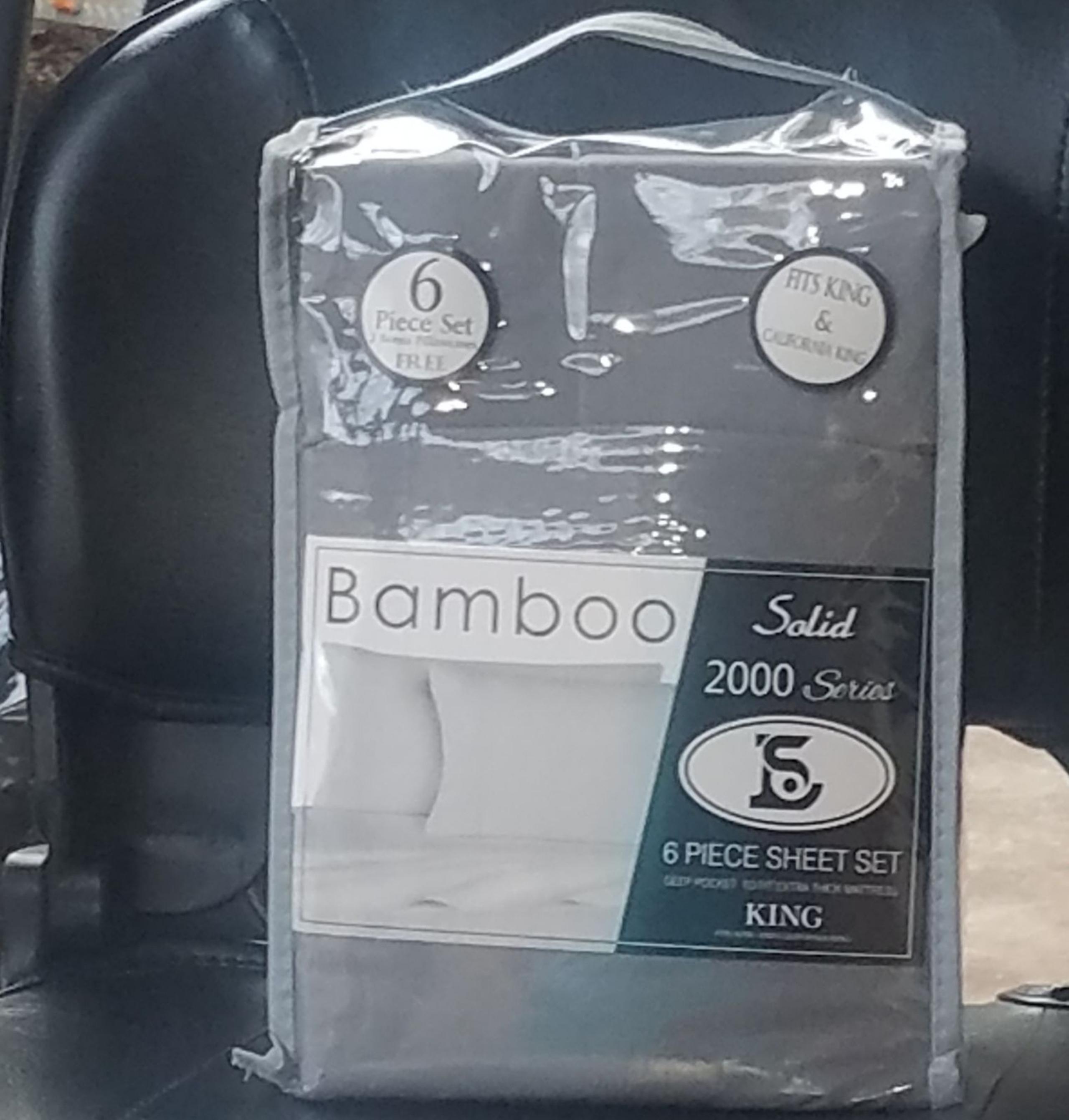 Bamboo Queen set sheets with 4 pillowcas
