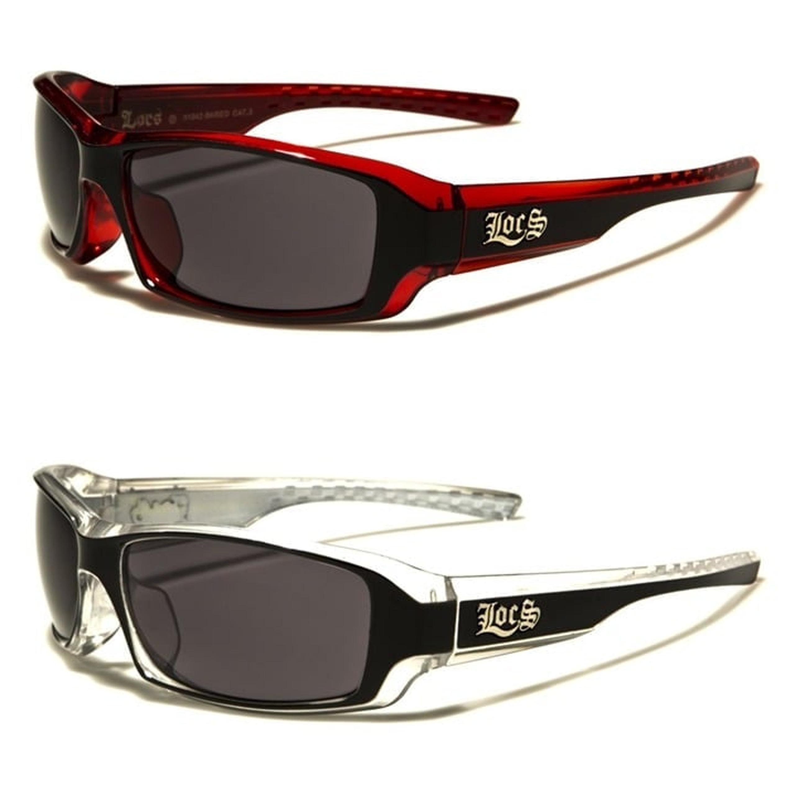2 Pack 91042 Locs Wrap 1- White & 1- RED  w/Clear Sunglasses FREE SHIPPING