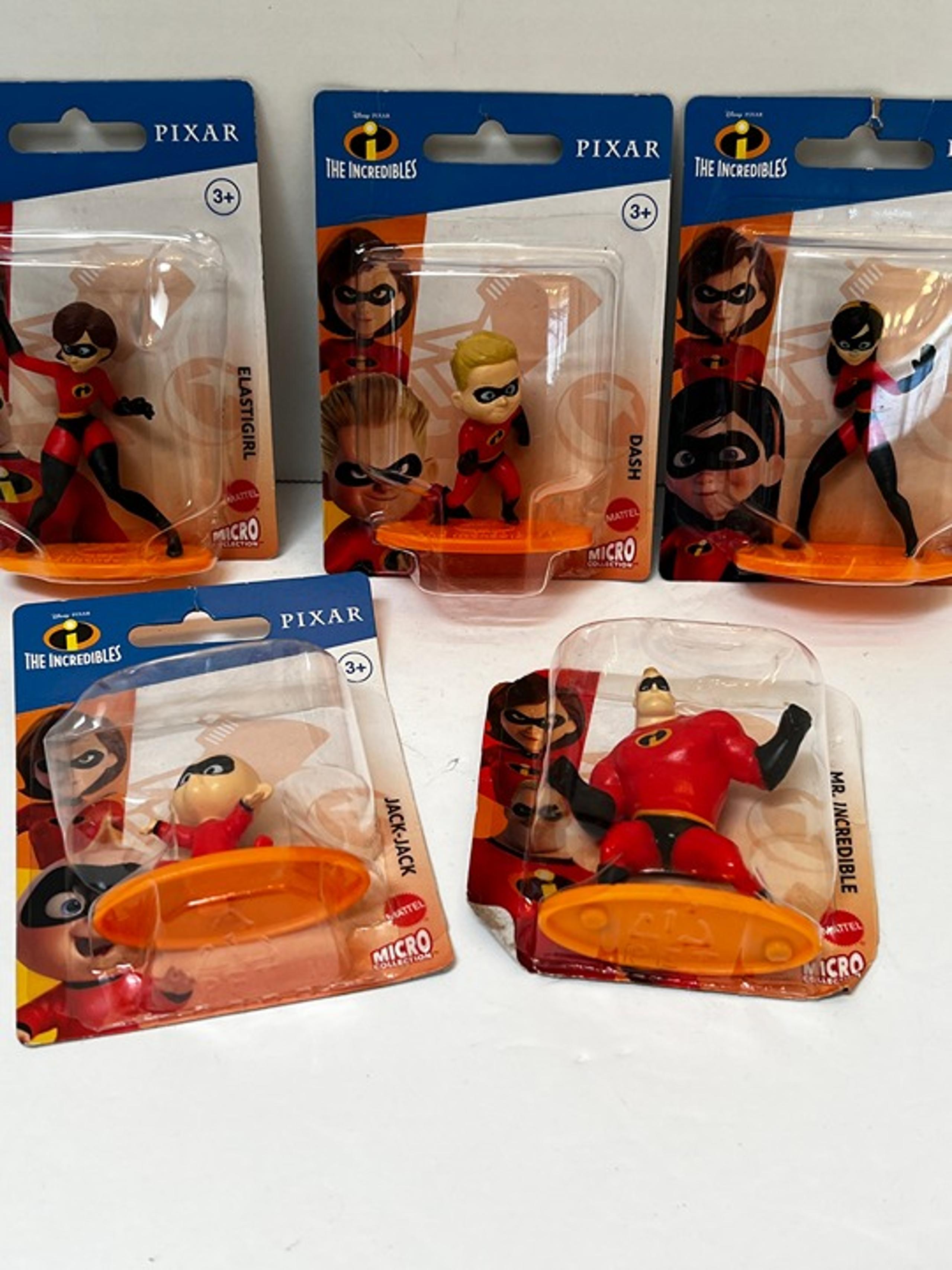 New Disney Pixar The Incredibles Micro Set of 5 Mini Figures Cake Toppers