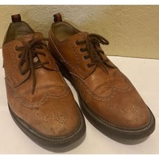 Authentic Gucci Brown Leather Brogue Lace-Up Size US S10.5 428597