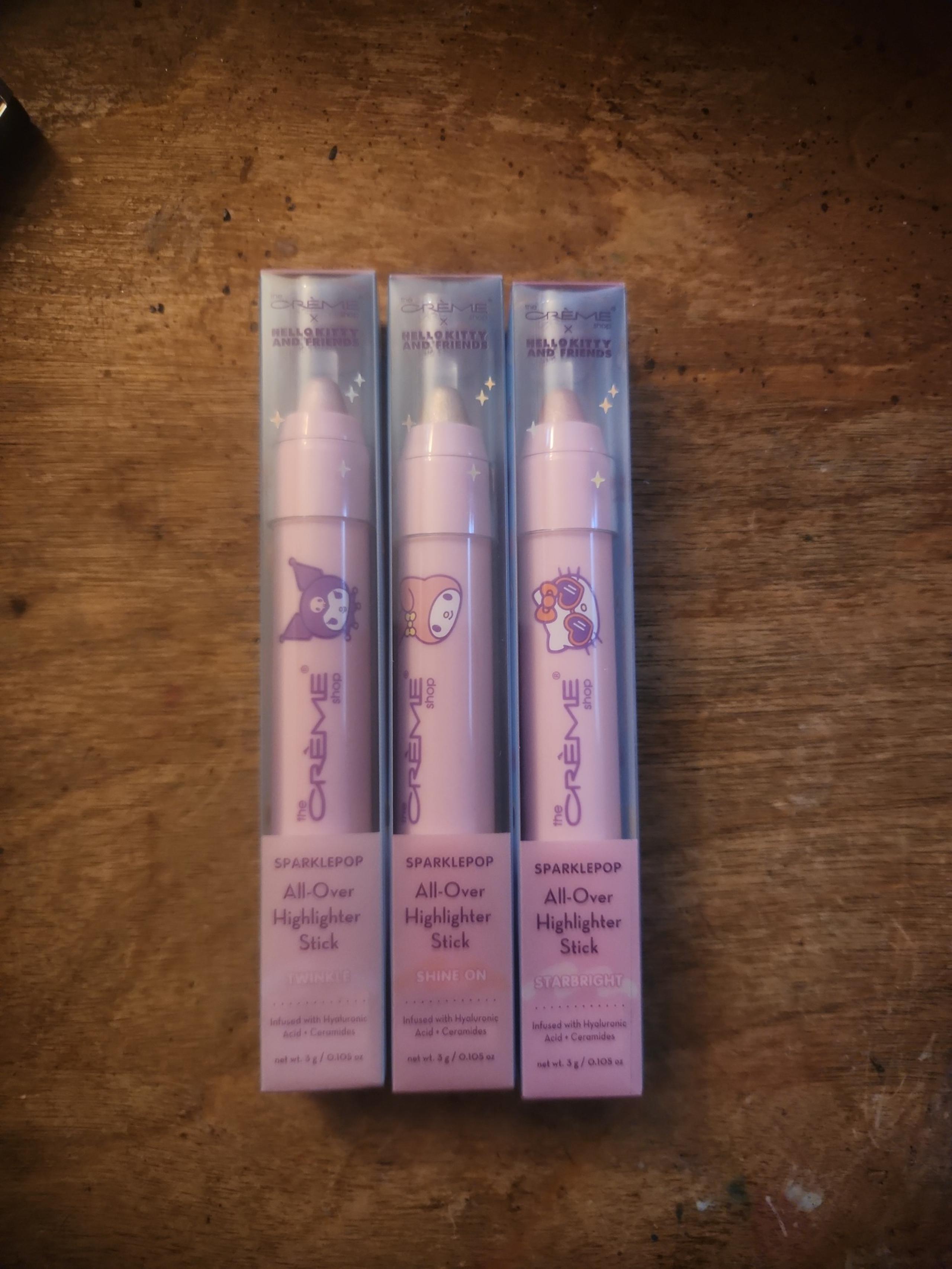 The Creme Shop All Over Highlighter Sticks.