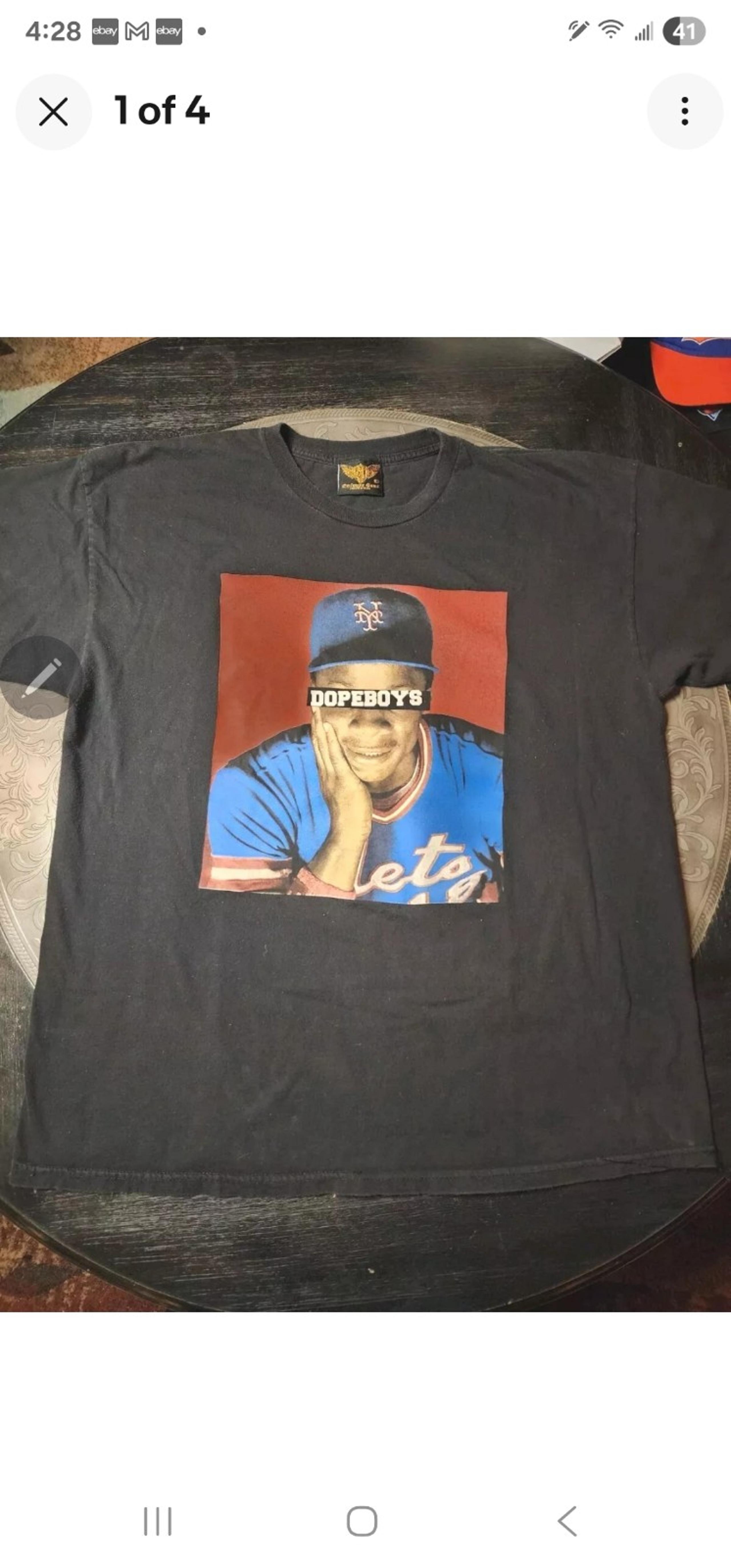 Vintage Y2K NY Mets Shirt Darryl Strawberry Dopeboys Exclusive Game T Shirt XL