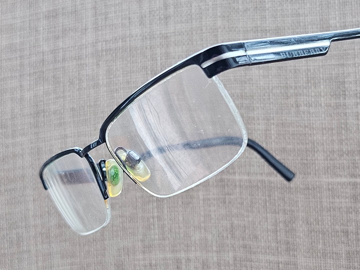 Burberry Eyeglasses Frame Black Tone Half Rim Glasses 53[]17 140 Made in Italy