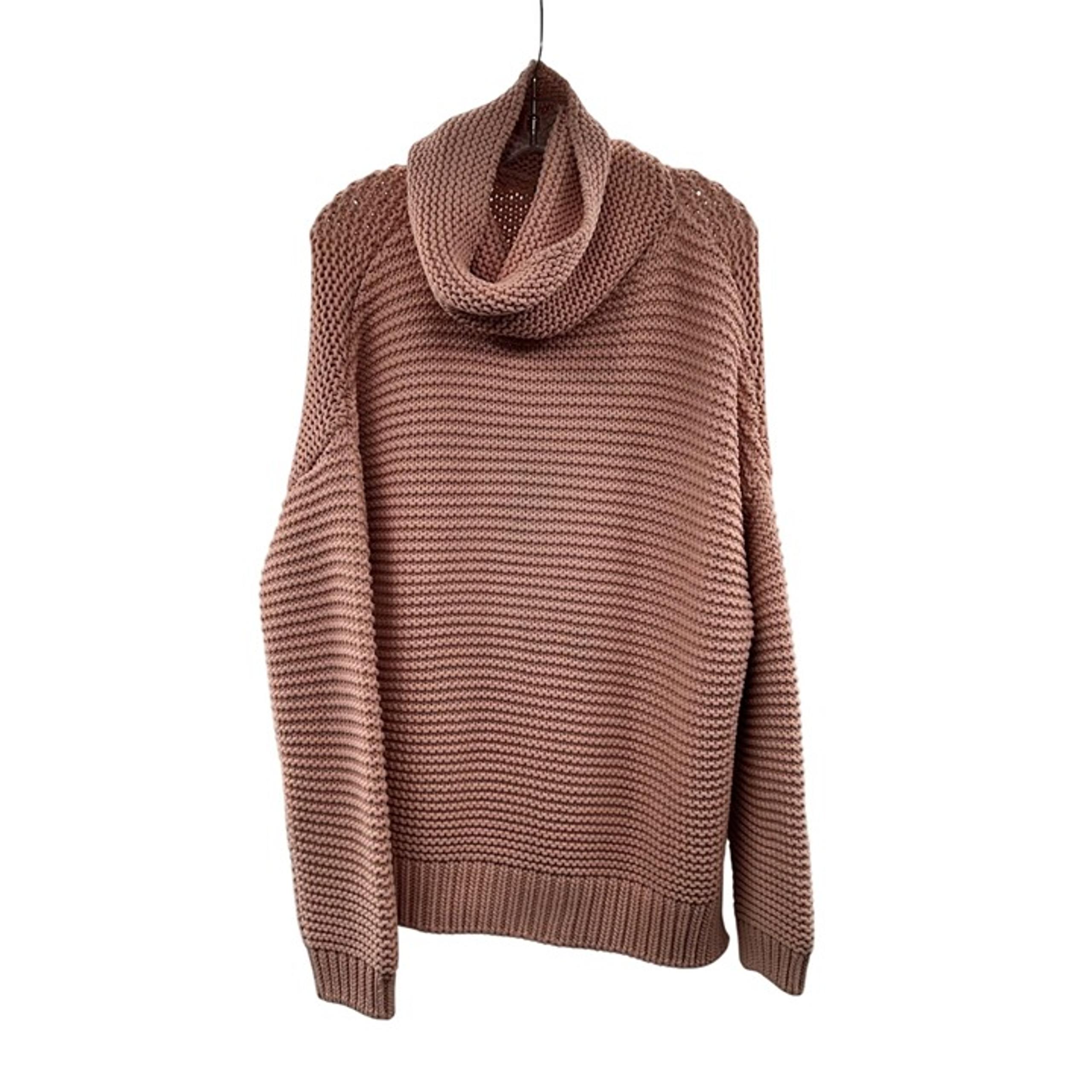 Zara Women's Cowl Neck Pullover Heavy Knit Sweater Long Sleeve Coral Size Small