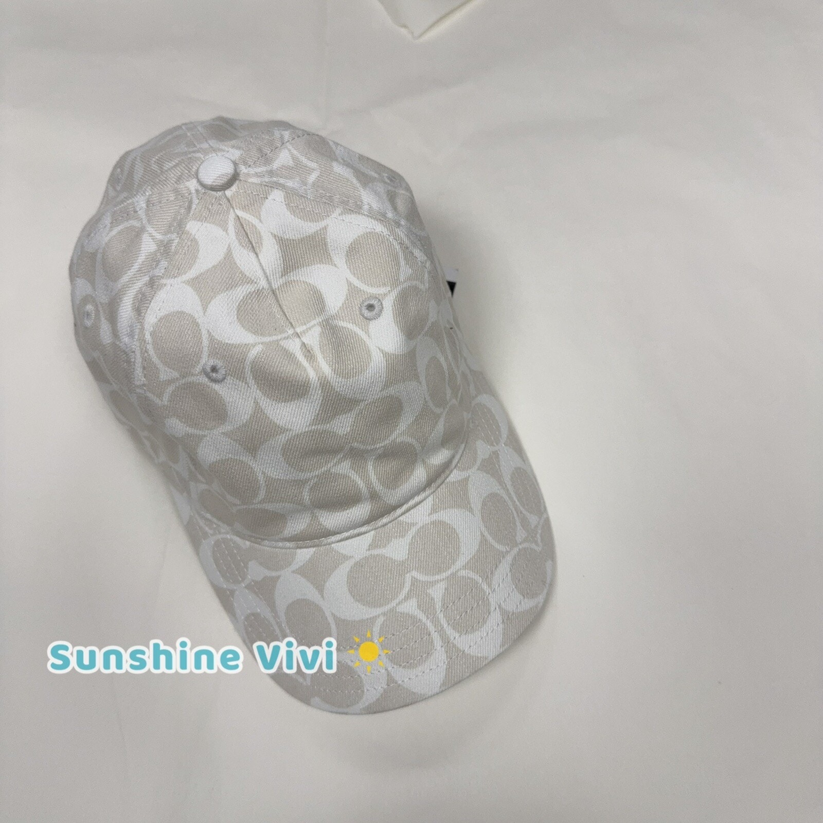 NWT Coach C Denim Signature Baseball Hat Color Chalk Adjustable Unisex CH404 m/l